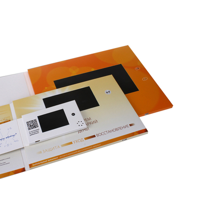 Kapaklı LCD Video Broşür Kartı dijital Altın Engelleme 512MB Bellek OEM