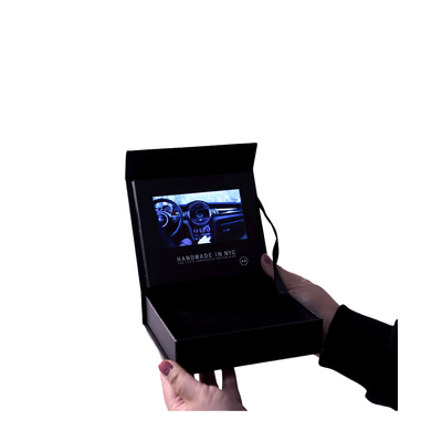 Takı Yüzük 4GB Bellek UV baskı için Siyah 7 inç LCD Video Hediye Kutusu