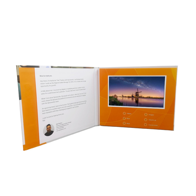 CMYK baskı Yumuşak Kapaklı LCD Video Broşürü İş Hediyeleri için LCD Kitap Video Klasörü
