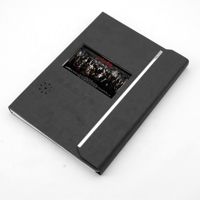 Siyah PU LCD Video Klasörü A4 boyutu, 4.3 inç Video Tebrik Kartı