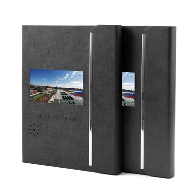 Siyah PU LCD Video Klasörü A4 boyutu, 4.3 inç Video Tebrik Kartı